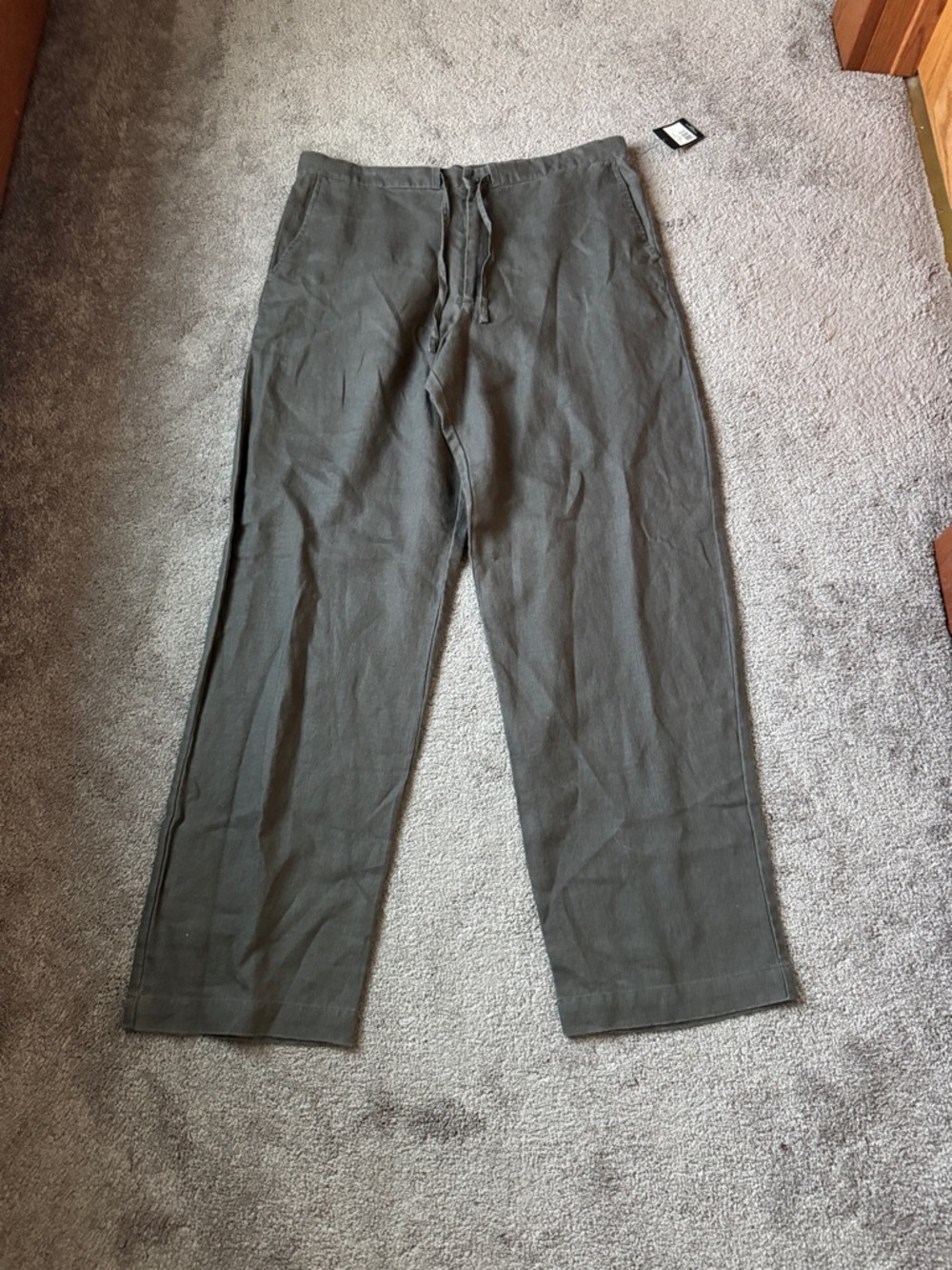 A. Cooper Linen Pants SIZE XL Drawstring Elastic Waist Casual NWT